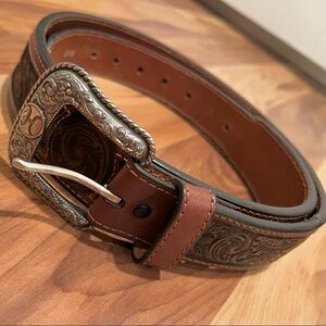 Western hooey cowboy leather belt